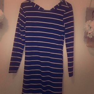 Black and white striped dress
